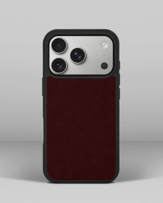 Case with red Alcantara insert for iPhone 17 Pro