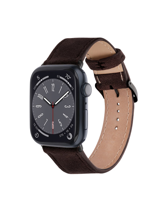 Ремінець для Apple Watch з алькантари у темно-коричневому кольорі