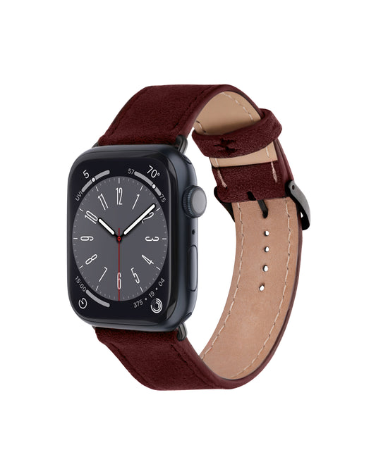 Ремінець для Apple Watch з алькантари у бордовому кольорі