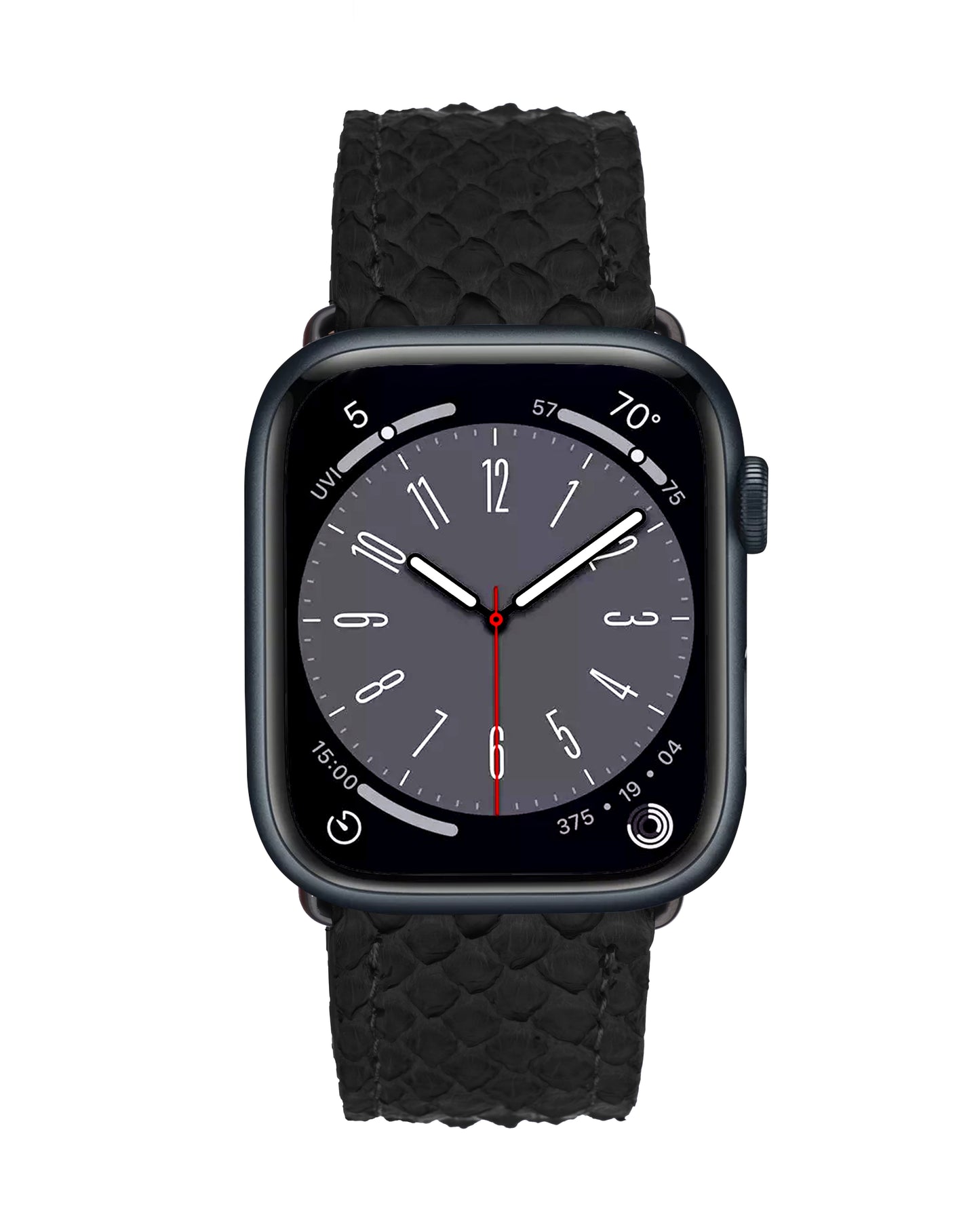 Ремінець для Apple Watch зі шкіри пітона в чорному кольорі