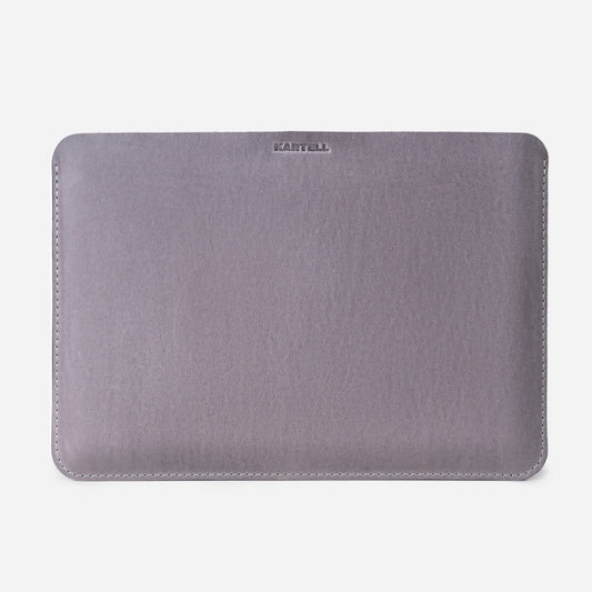 Відкритий чохол для MacBook 14 Pro зі шкіри крейзі хорс, в сірому кольорі