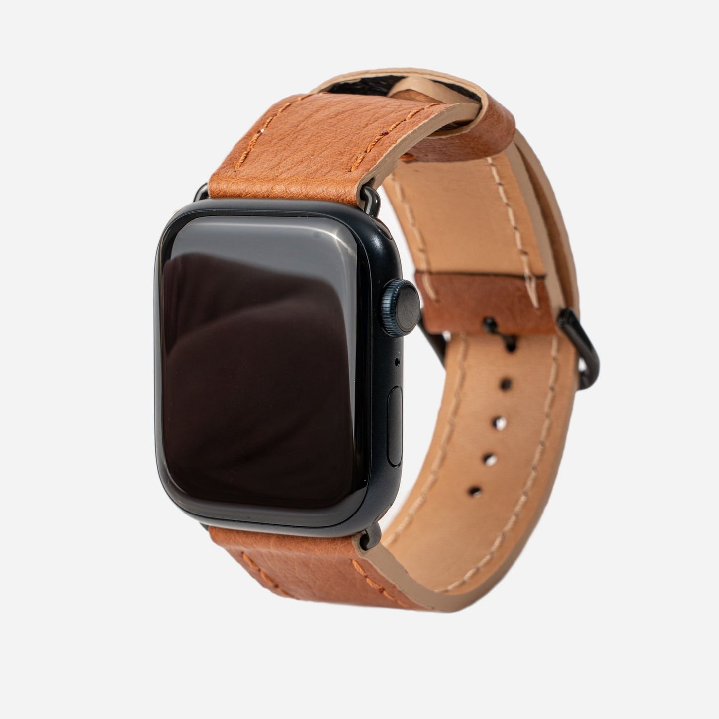 Ремінець для Apple Watch зі шкіри страуса в рижому кольорі без фолікул