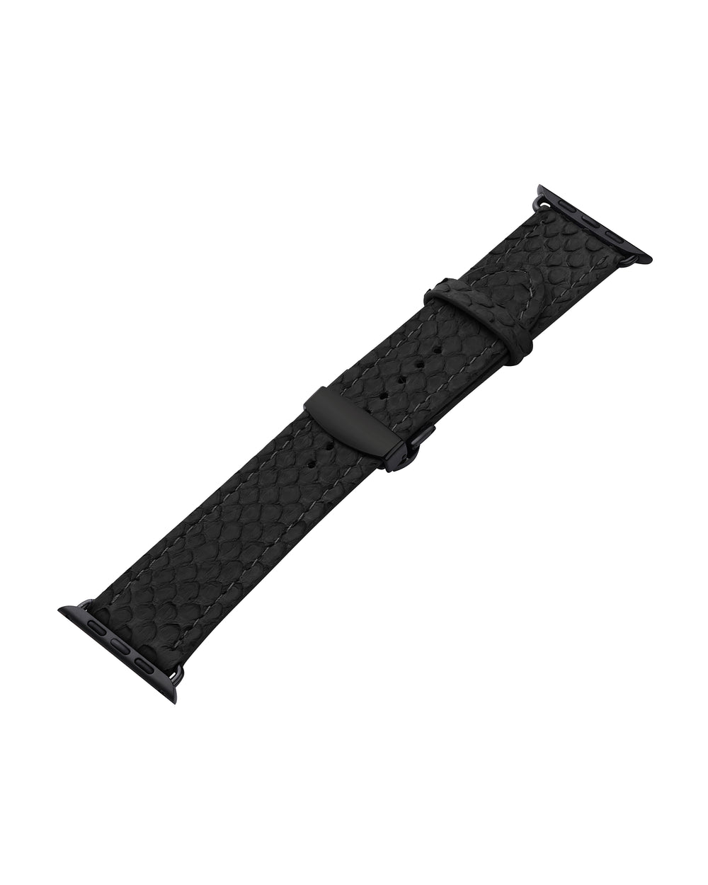 Ремінець для Apple Watch зі шкіри пітона в чорному кольорі