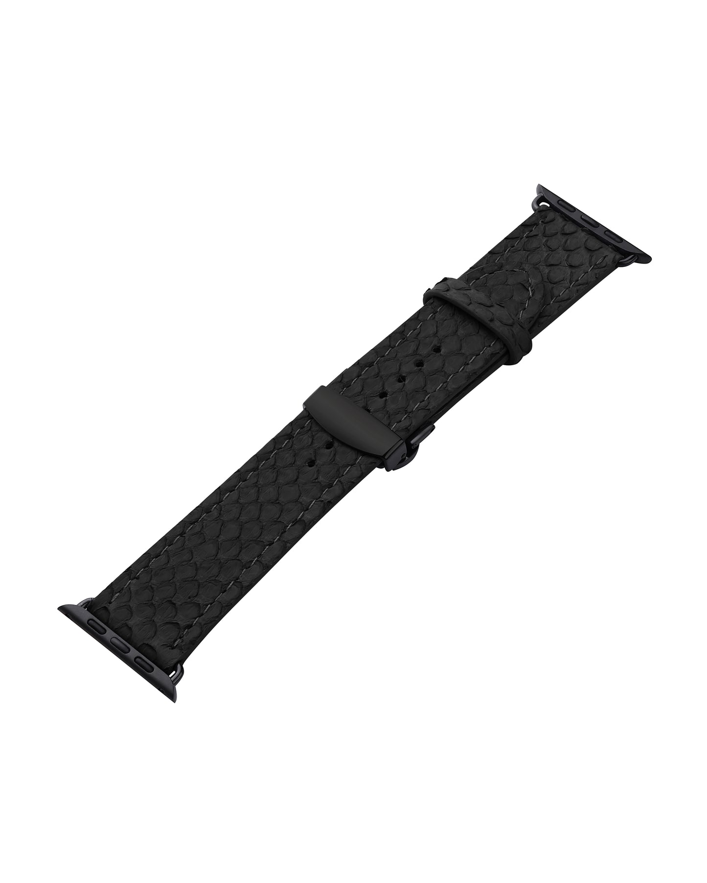 Ремінець для Apple Watch зі шкіри пітона в чорному кольорі