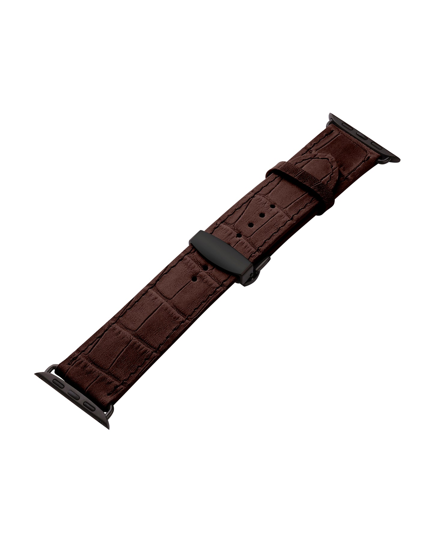 Ремінець для Apple Watch з телячої шкіри, тисненої під крокодила у рудому кольорі
