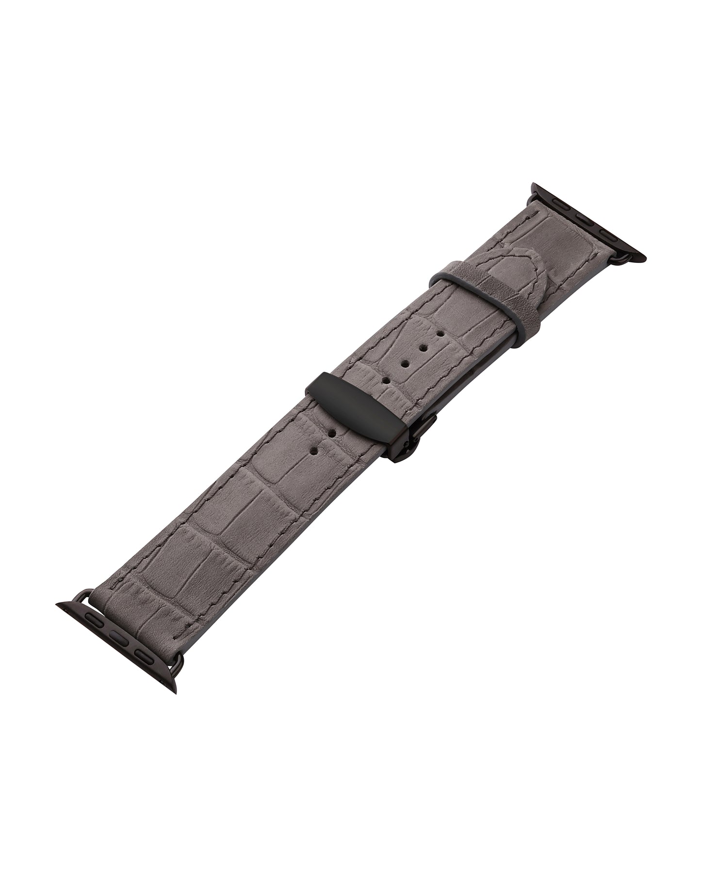 Ремінець для Apple Watch з телячої шкіри, тисненої під крокодила у сірому кольорі