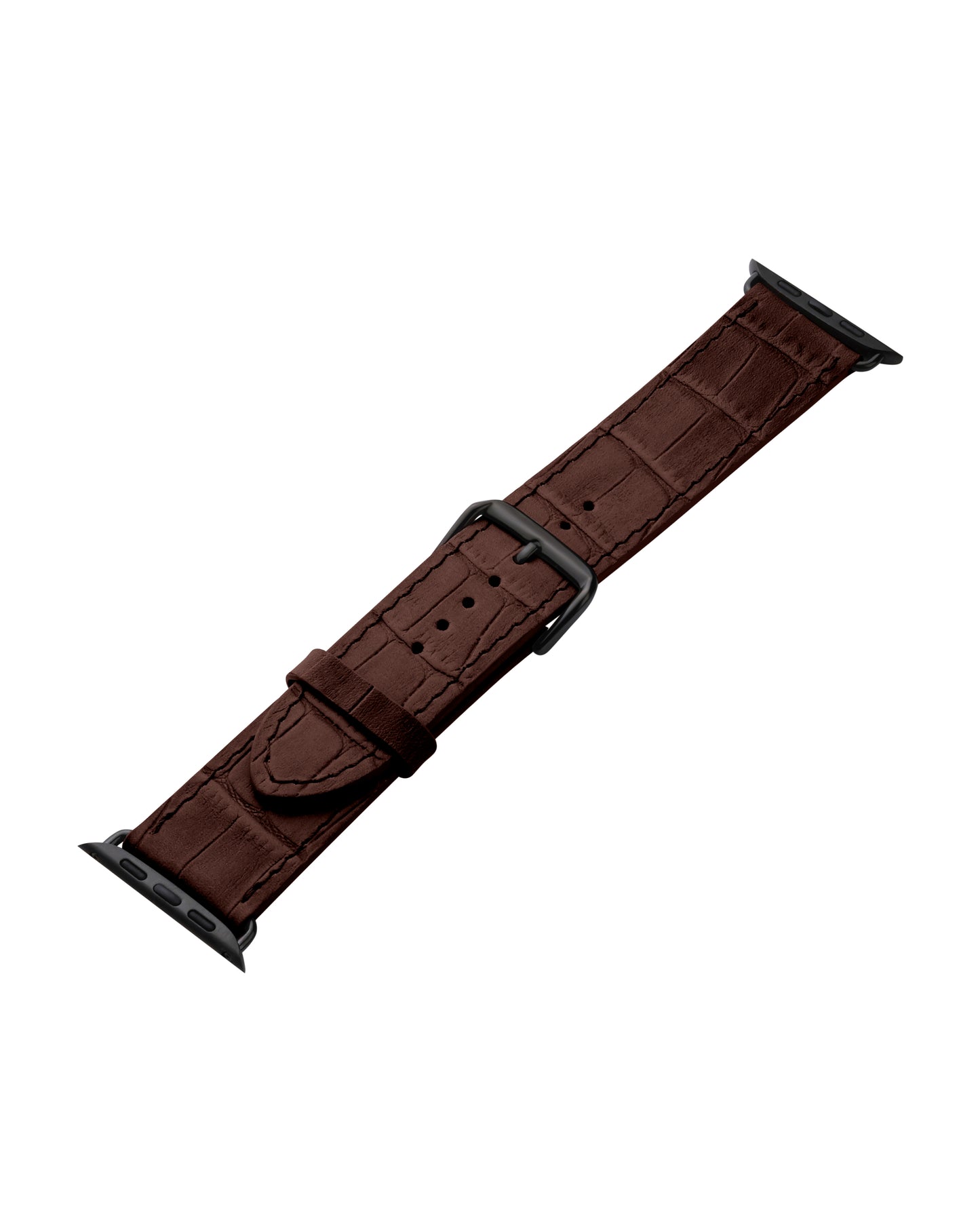 Ремінець для Apple Watch з телячої шкіри, тисненої під крокодила у рудому кольорі