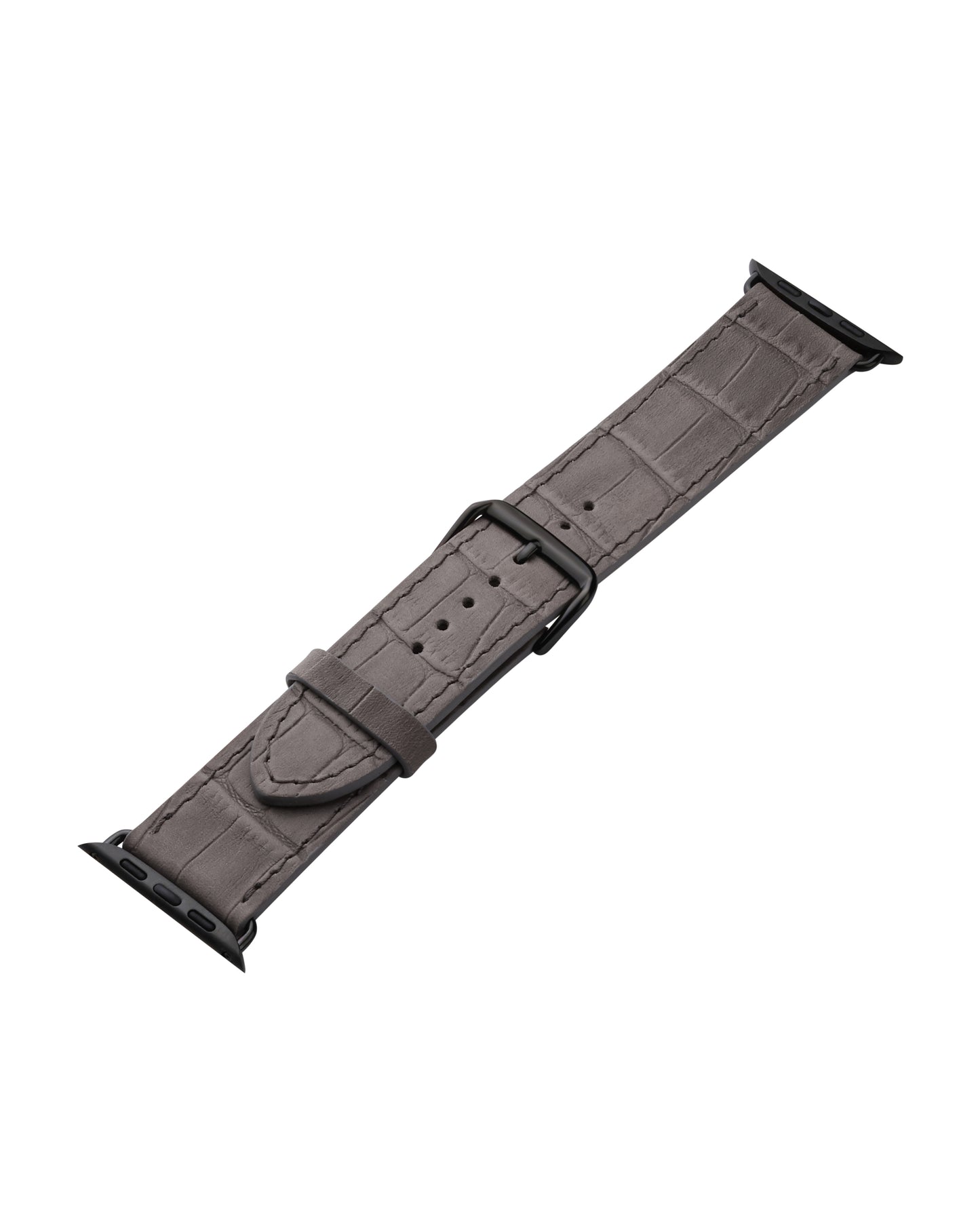 Ремінець для Apple Watch з телячої шкіри, тисненої під крокодила у сірому кольорі