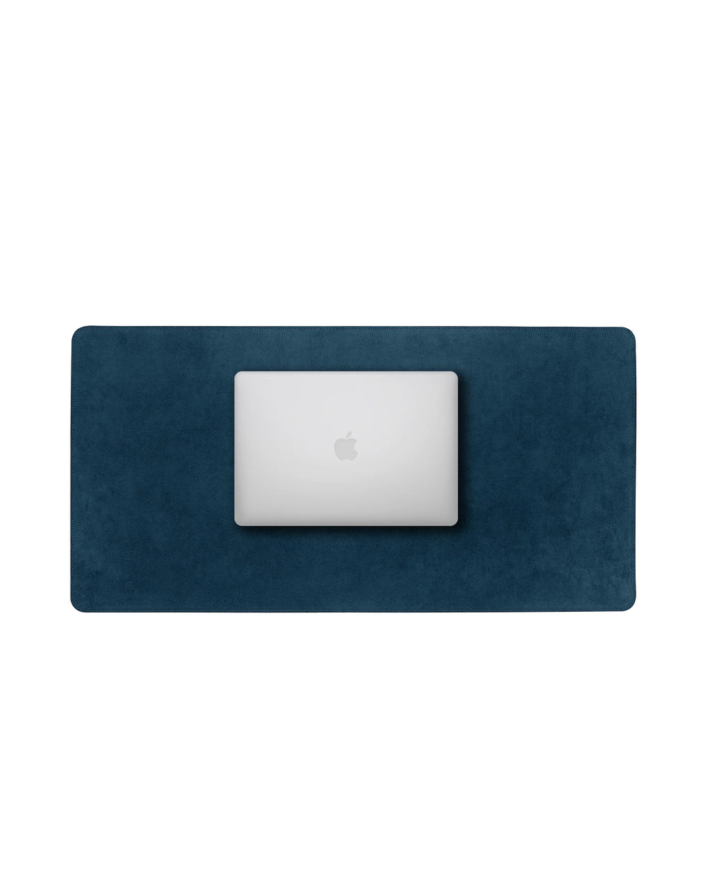 Desk mat made of blue alcantara