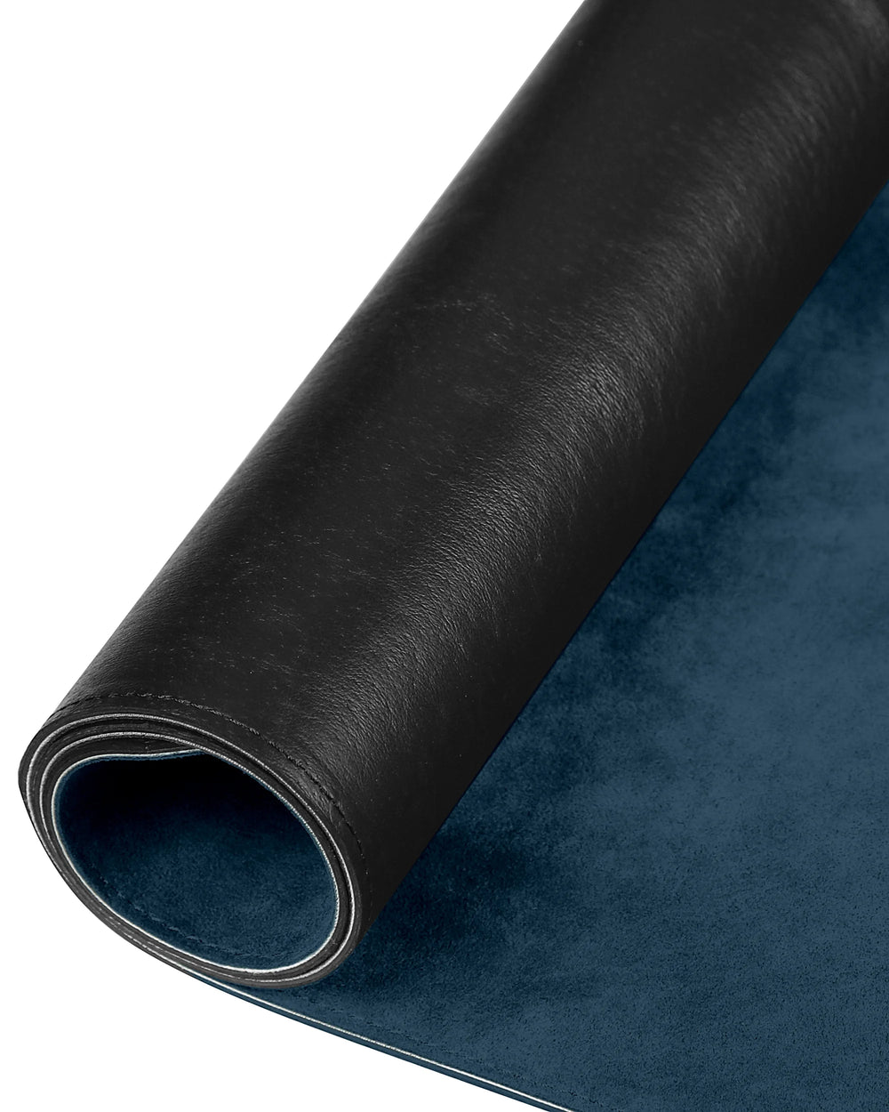 Desk mat made of blue alcantara