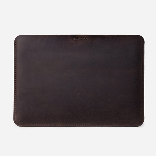 Відкритий чохол для MacBook 13 Air Pro зі шкіри крейзі хорс, в темно-коричневому кольорі