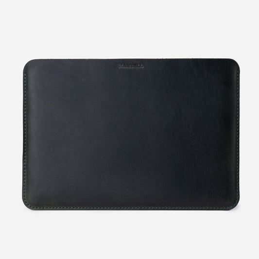 Відкритий чохол для MacBook 14 Pro зі шкіри крейзі хорс, в темно-зеленому кольорі