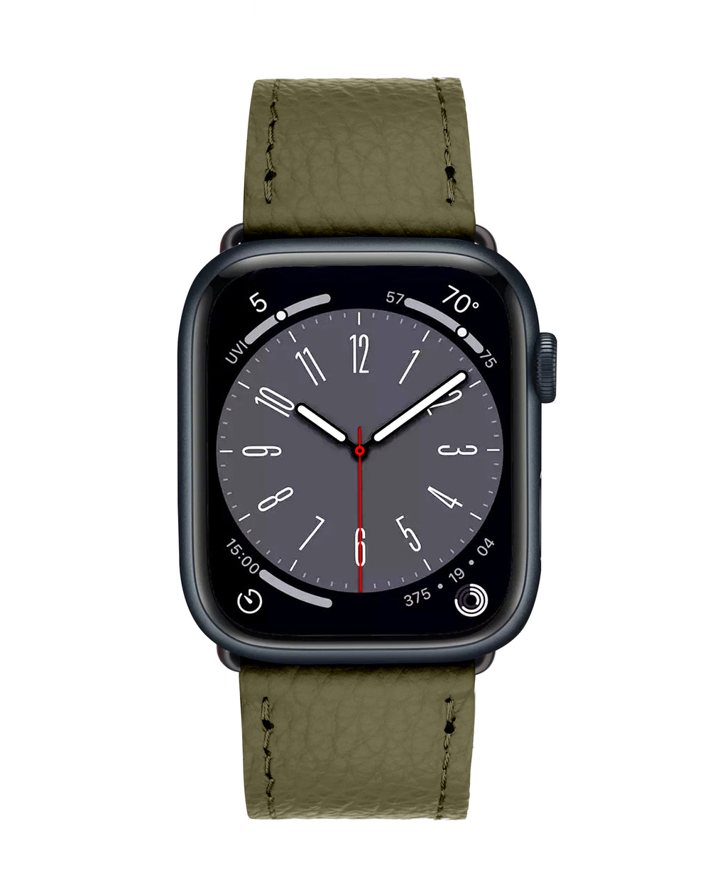 Ремінець для Apple Watch зі шкіри флотар у оливковому кольорі