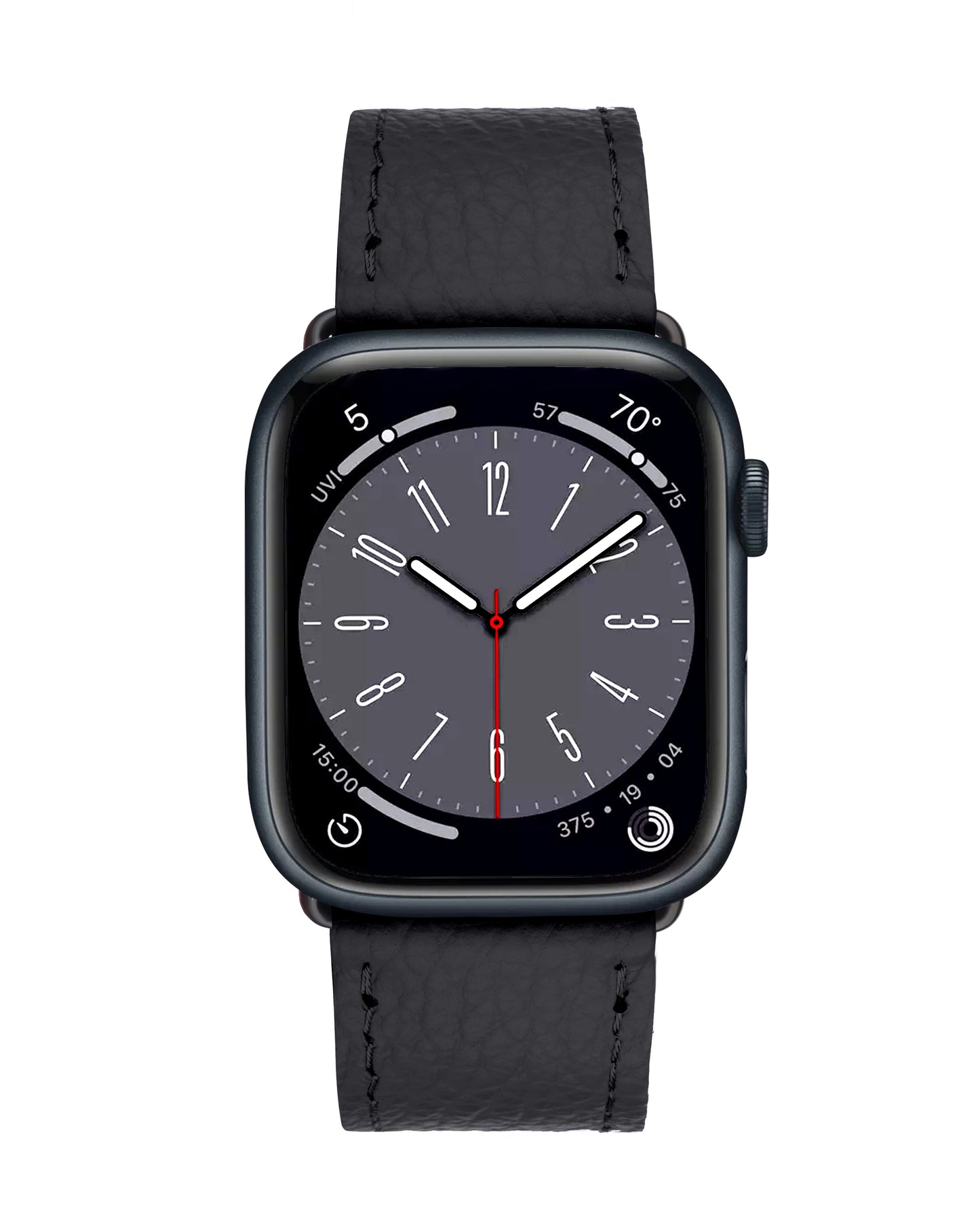 Ремінець для Apple Watch із телячої шкіри флотар в чорному кольорі