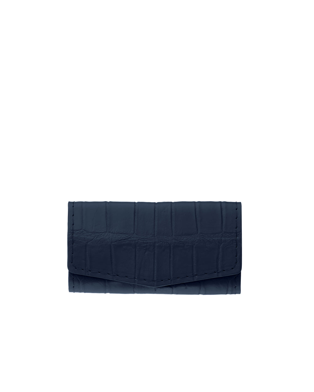 Key holder made of dark blue crocodile leather