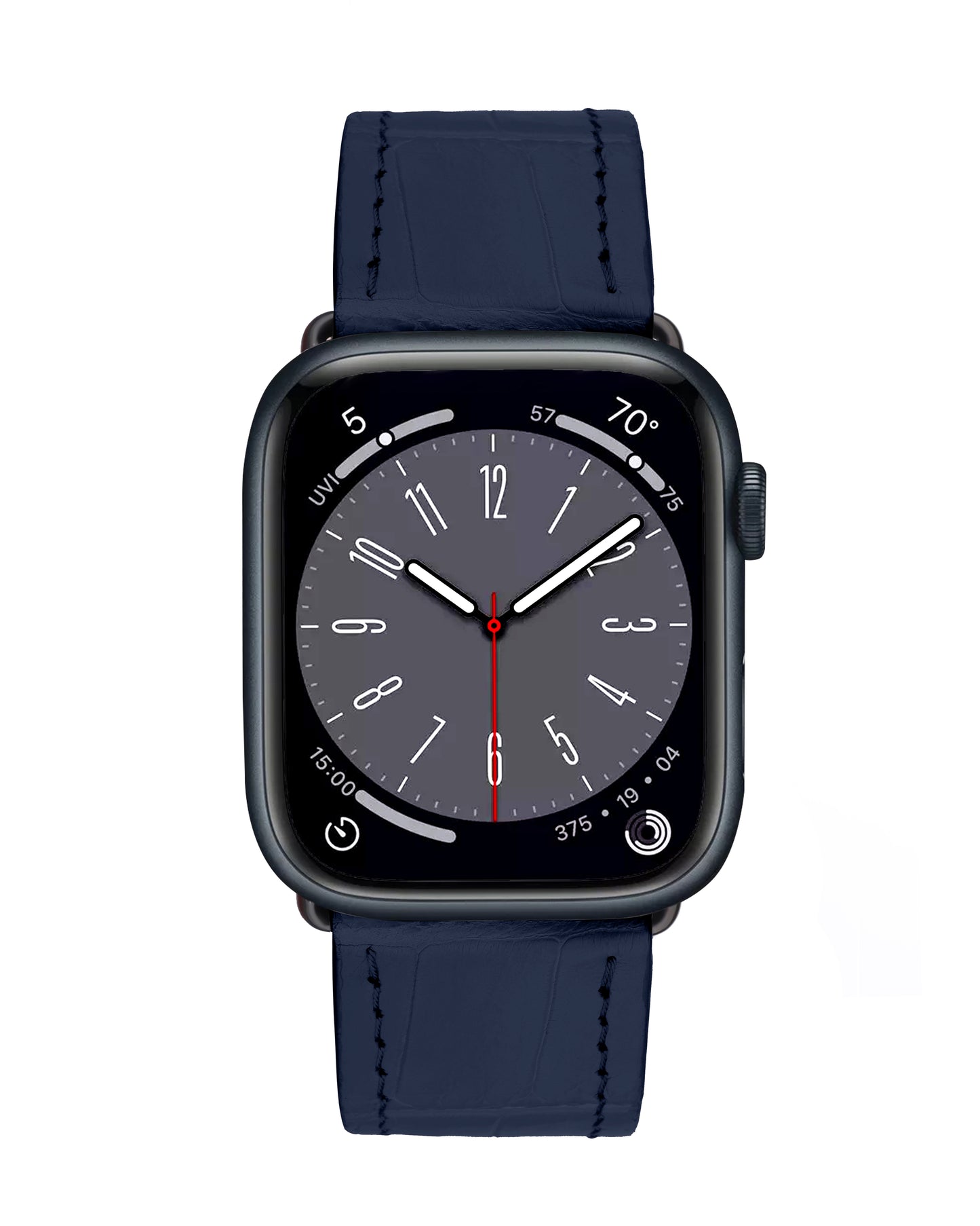 Ремінець для Apple Watch зі шкіри крокодила у темно-синьому кольорі
