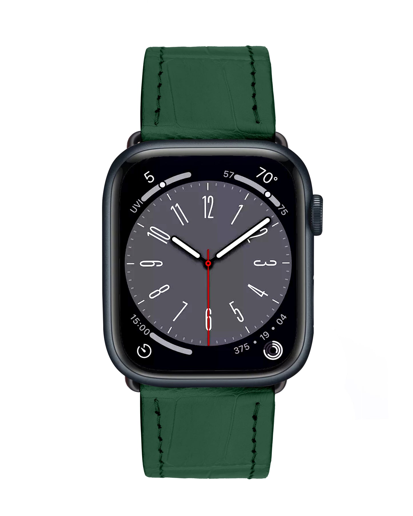 Ремінець для Apple Watch зі шкіри крокодила у зеленому кольорі