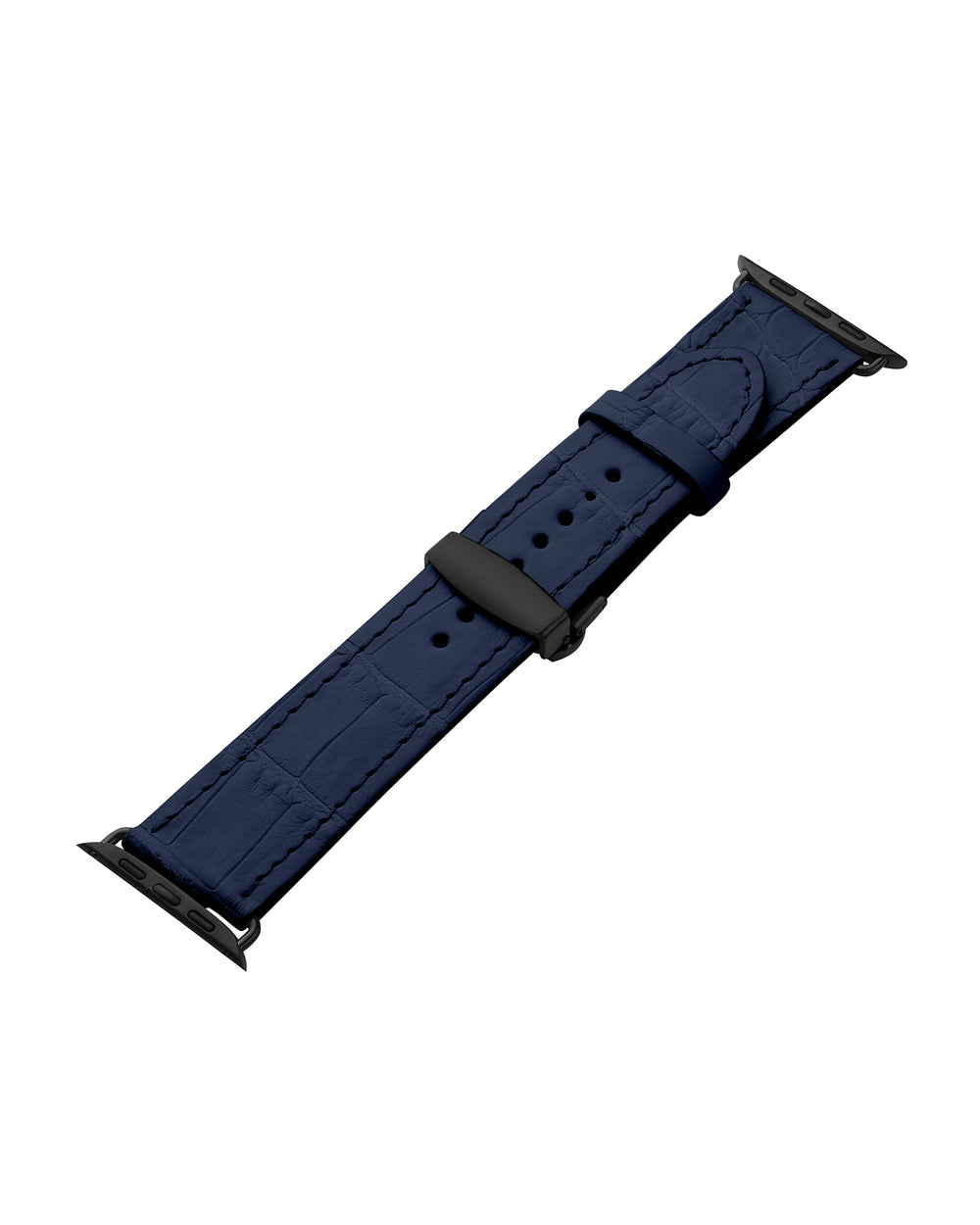 Dark Blue Crocodile Leather Strap for Apple Watch