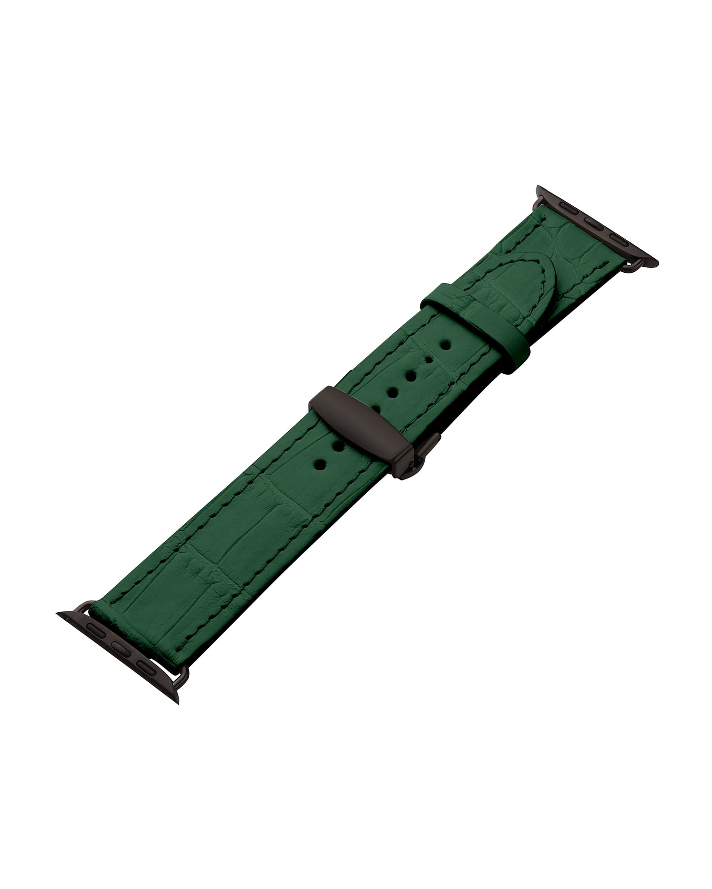 Ремінець для Apple Watch зі шкіри крокодила у зеленому кольорі