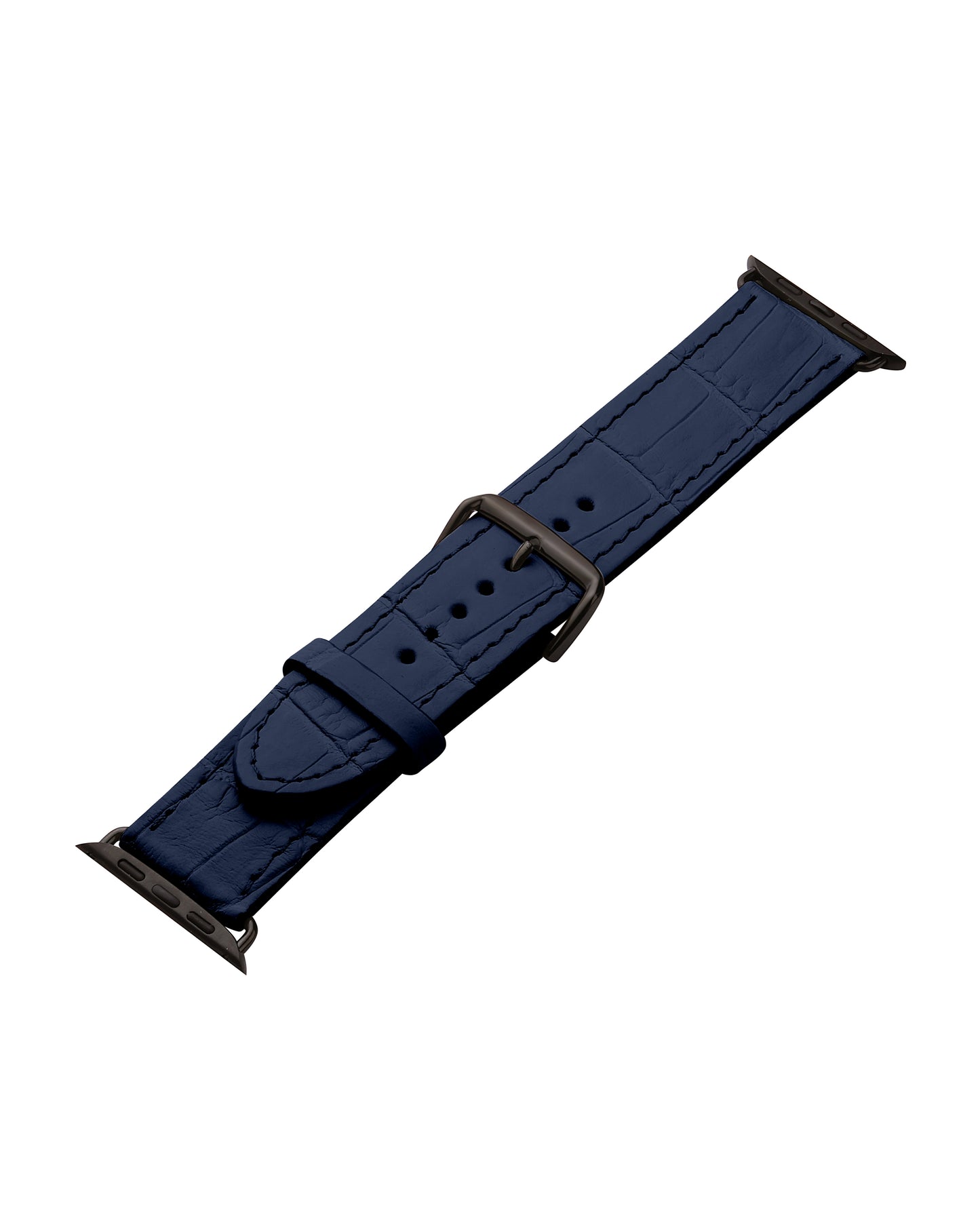 Ремінець для Apple Watch зі шкіри крокодила у темно-синьому кольорі