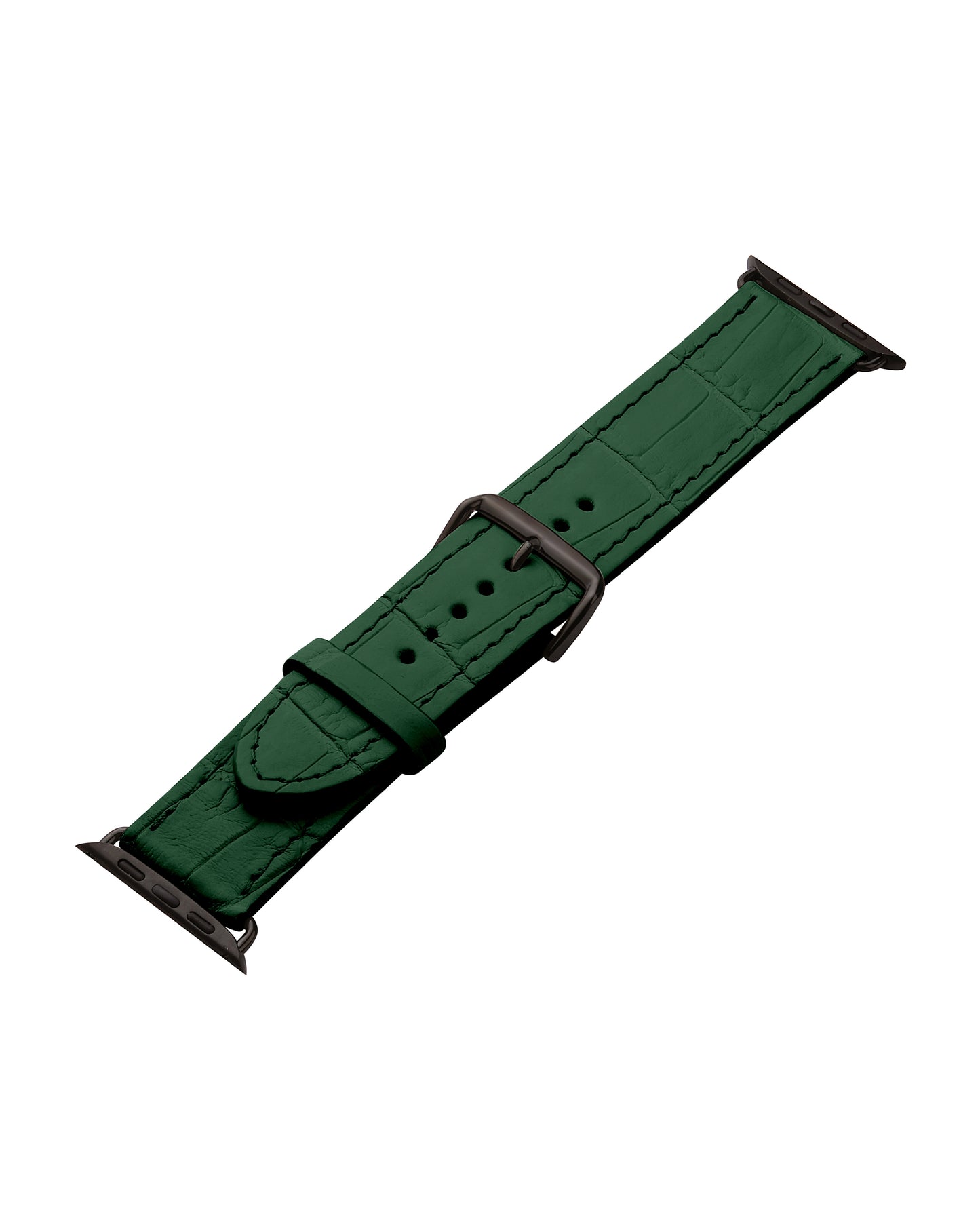Ремінець для Apple Watch зі шкіри крокодила у зеленому кольорі