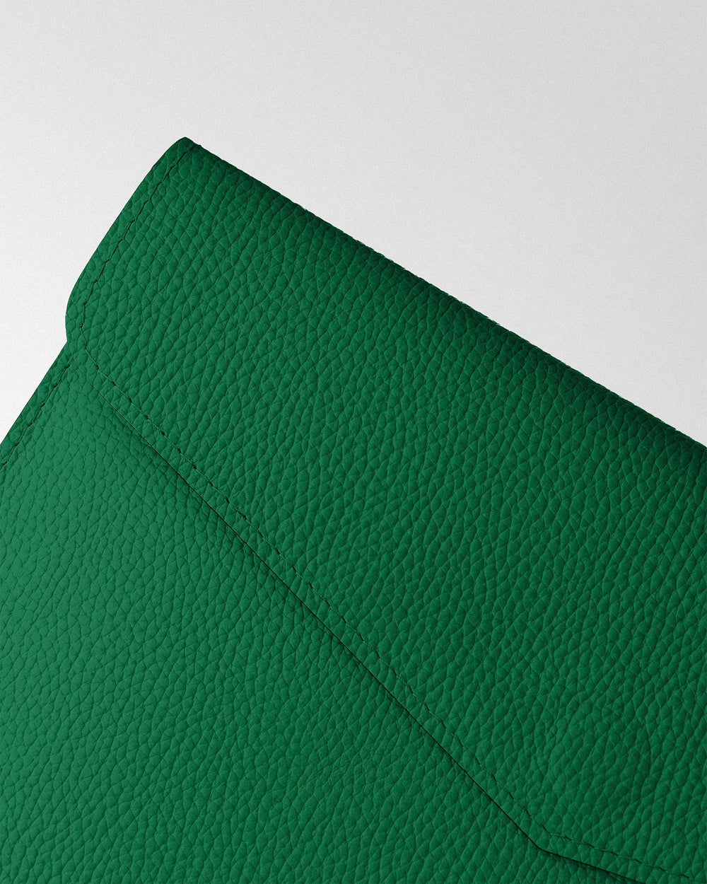 Magnetic Envelope Case made of green textured leather for MacBook