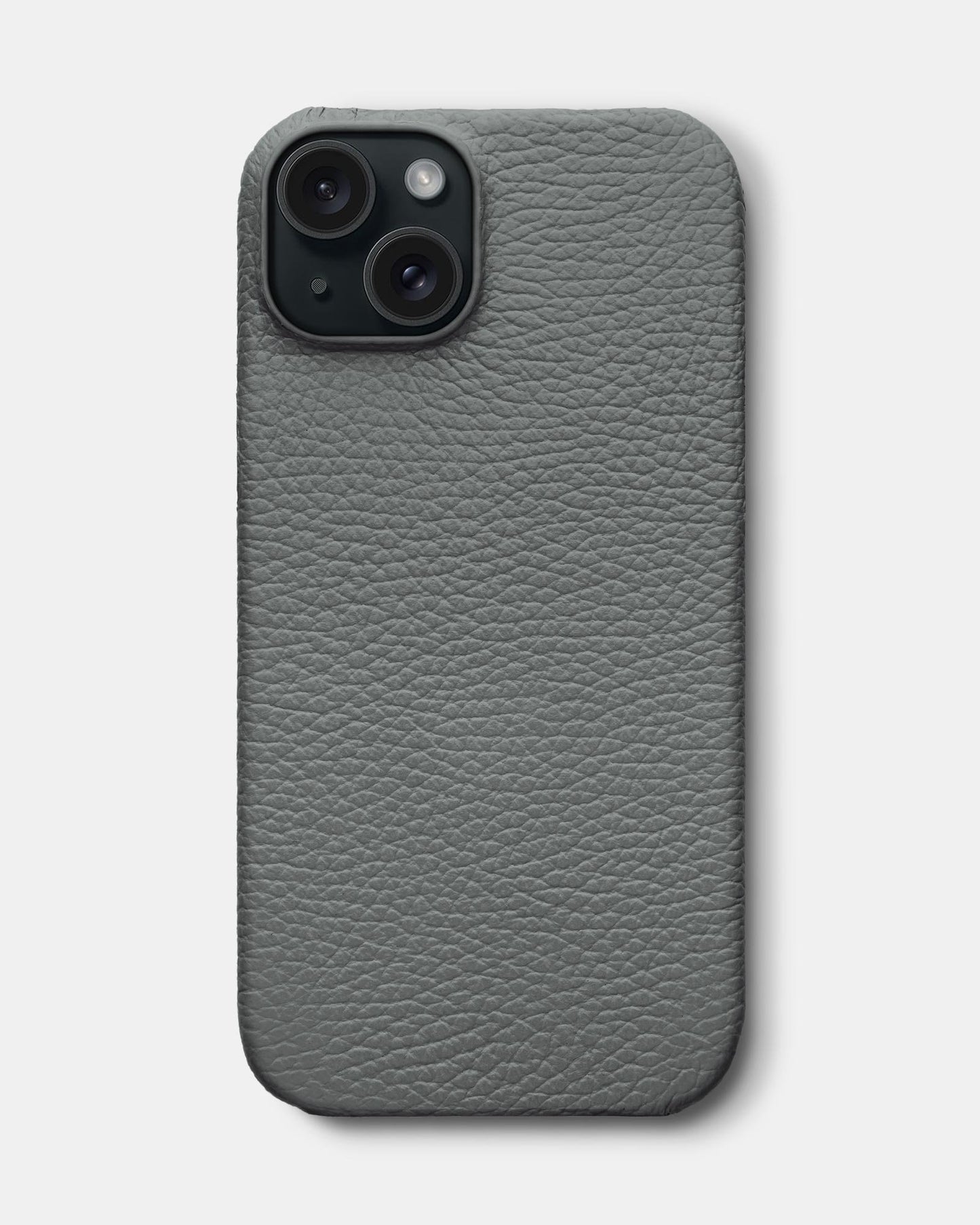 Сірий шкіряний чохол для iPhone 15 Plus