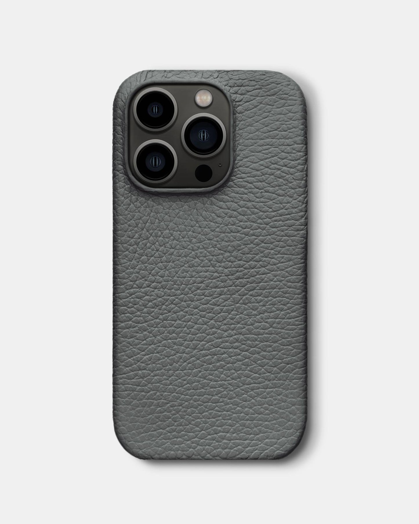 Сірий шкіряний чохол для iPhone 13 Pro
