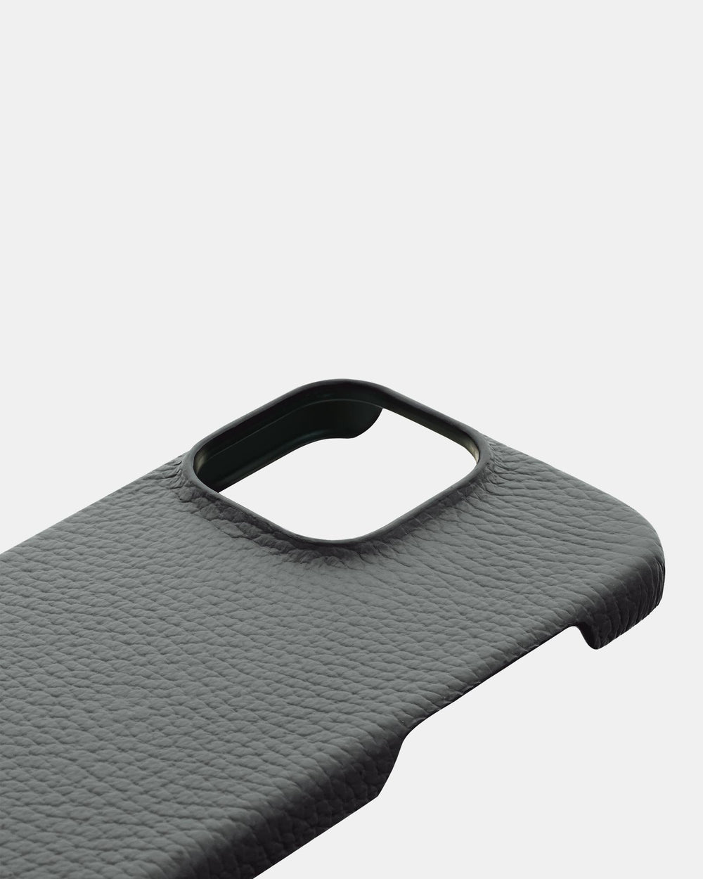 Сірий шкіряний обтягнутий чохол для iPhone 15 Pro