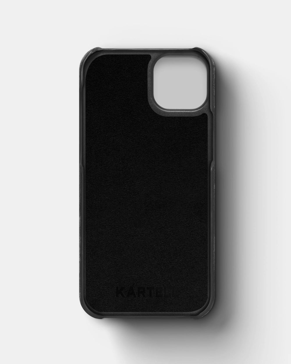 Gray alcantara case for iPhone 15