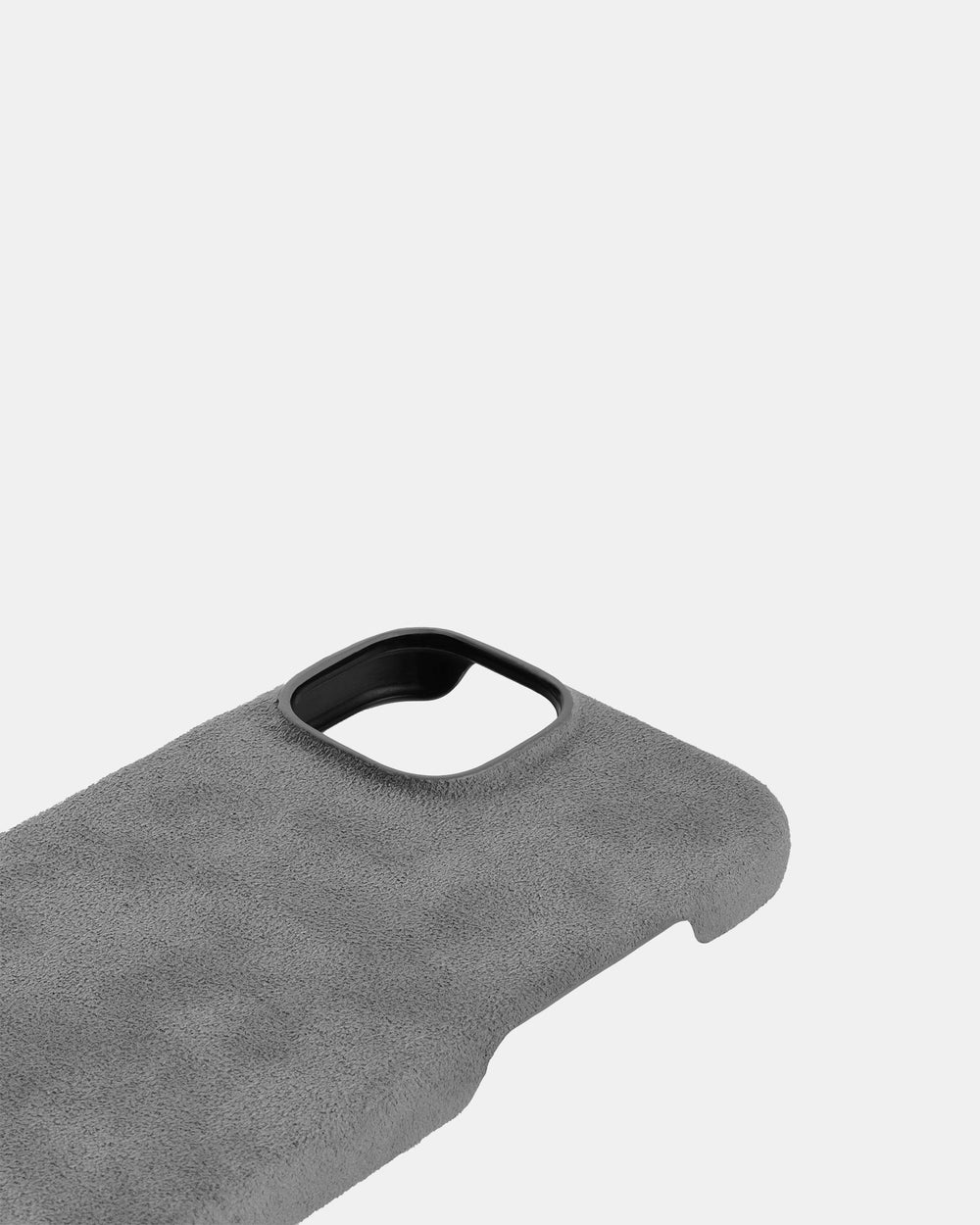 Light gray alcantara case for iPhone 14