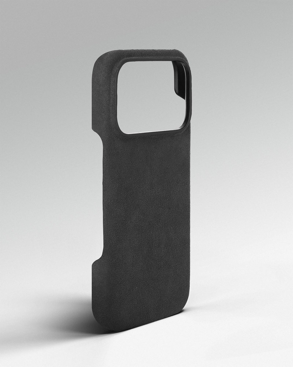 Gray Alcantara case for iPhone 17 Pro