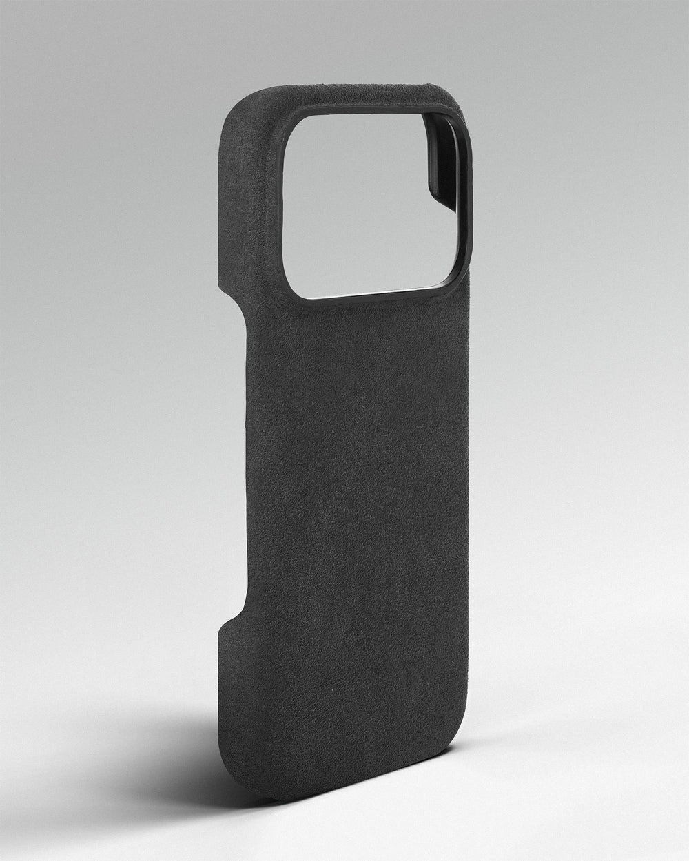 Gray Alcantara case for iPhone 17 Pro Max