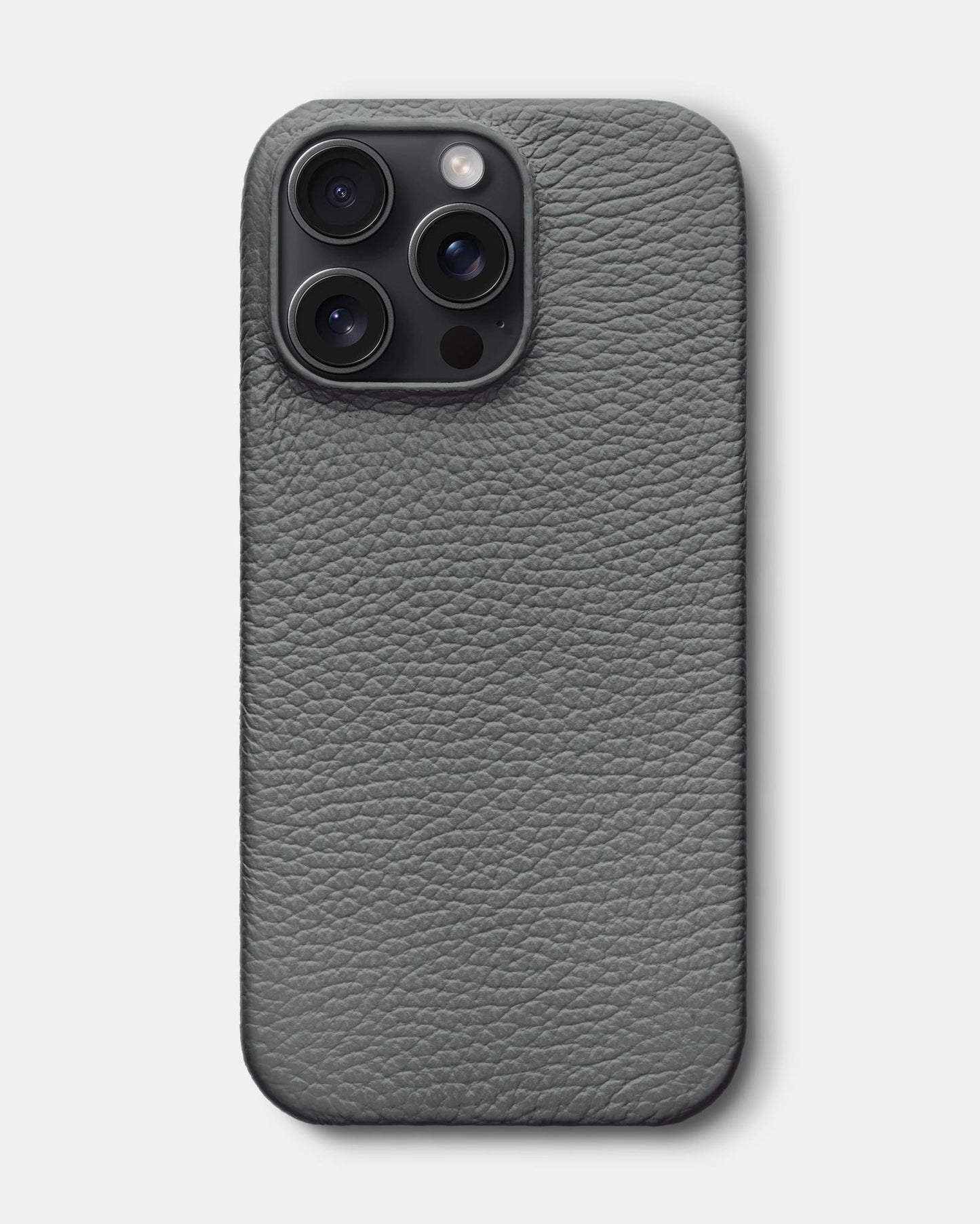 Сірий шкіряний чохол для iPhone 15 Pro Max