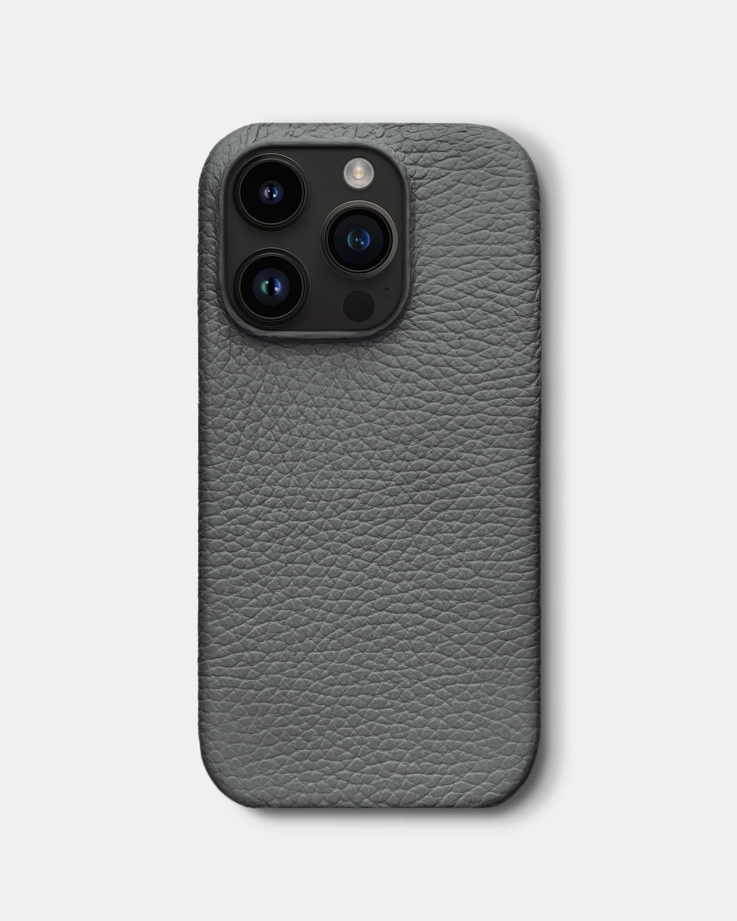 Сірий шкіряний чохол для iPhone 14 Pro