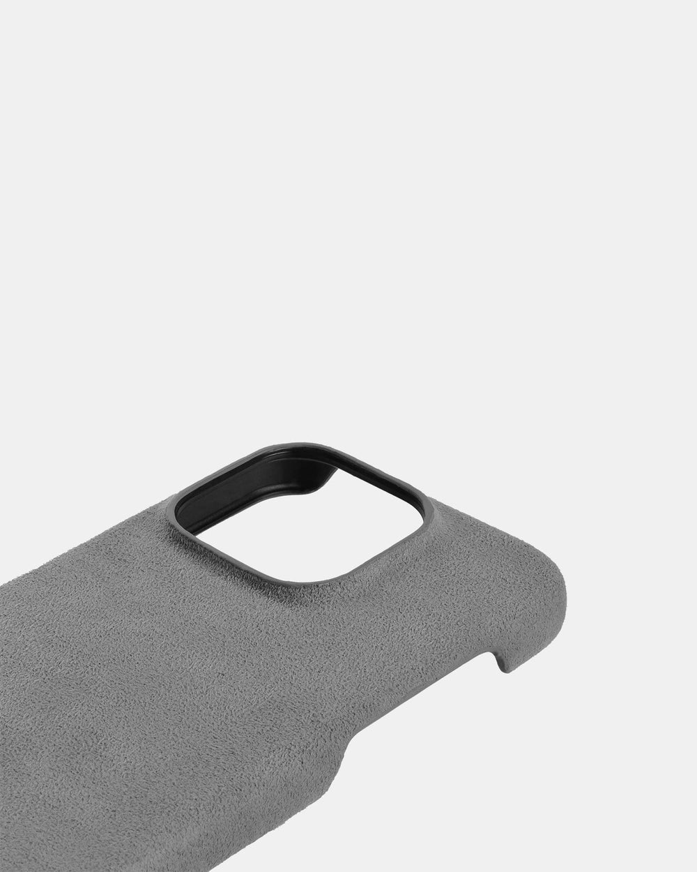 Light gray alcantara case for iPhone 15 Pro