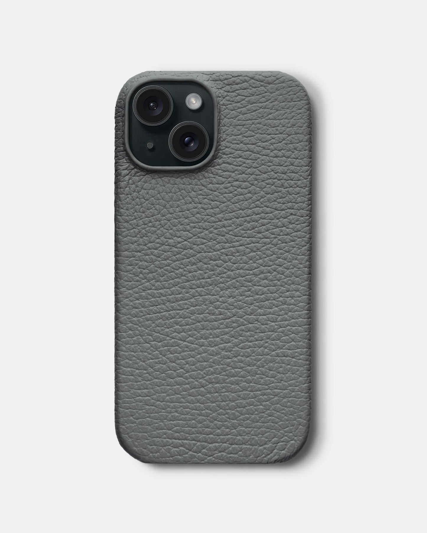 Сірий шкіряний чохол для iPhone 15