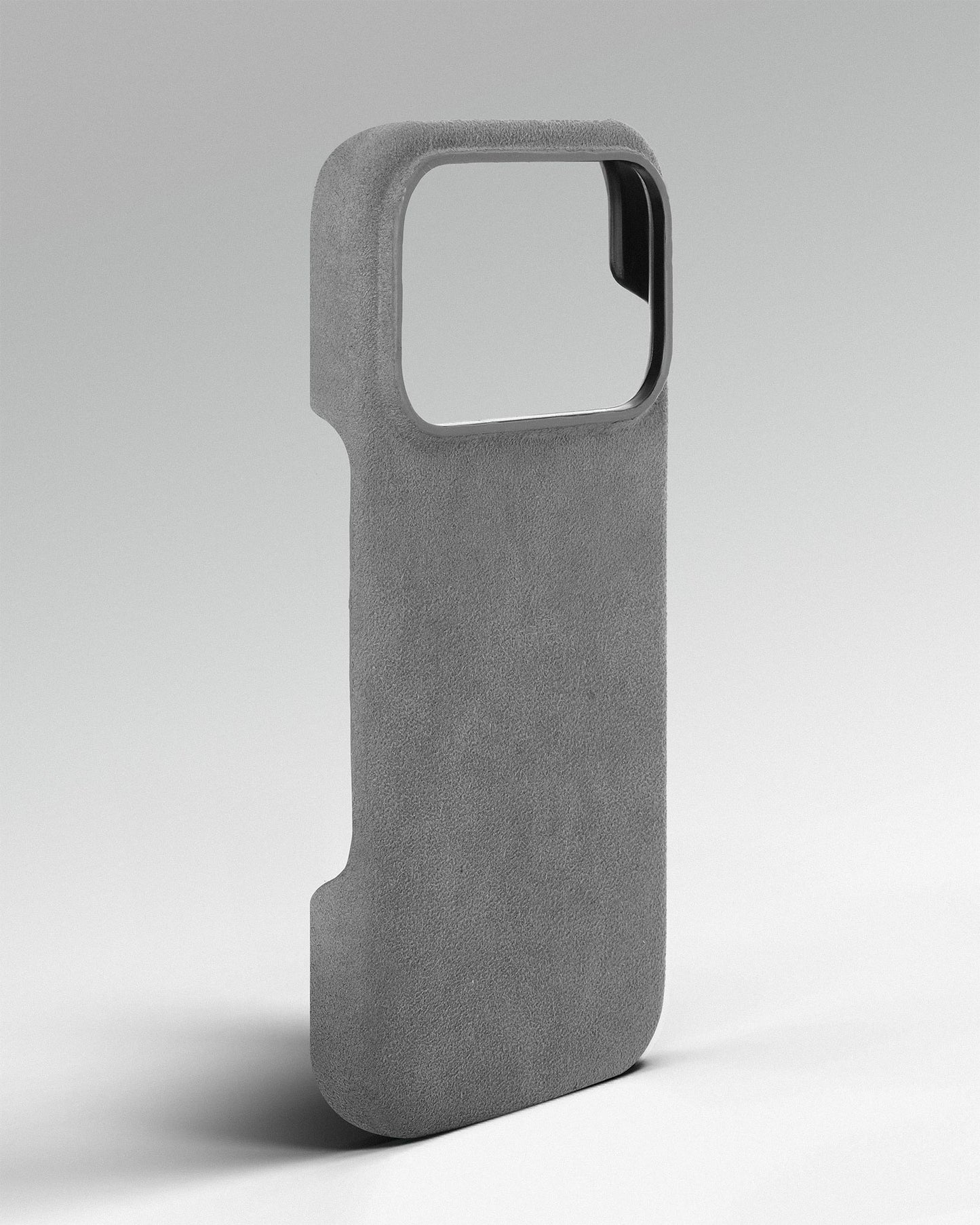 Світло-сірий чохол з алькантари для iPhone 17 Pro Max