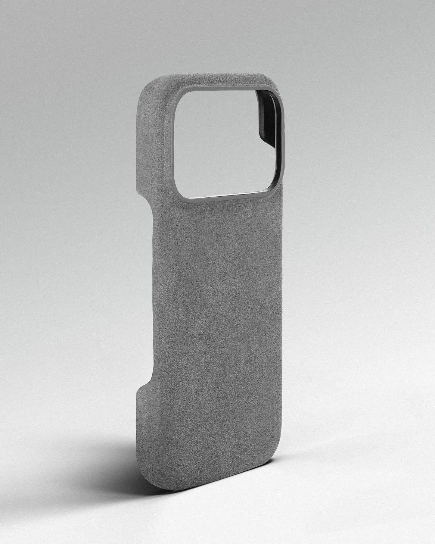 Світло-сірий чохол з алькантари для iPhone 17 Pro