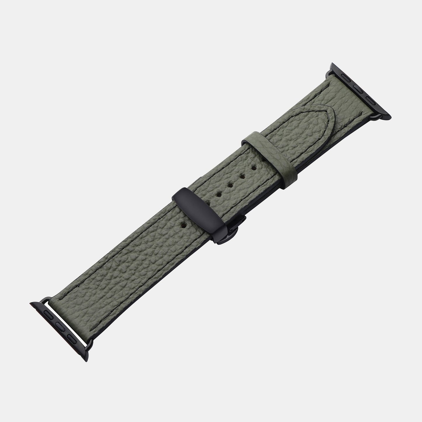 Ремінець для Apple Watch із телячої шкіри флотар в зеленому кольорі