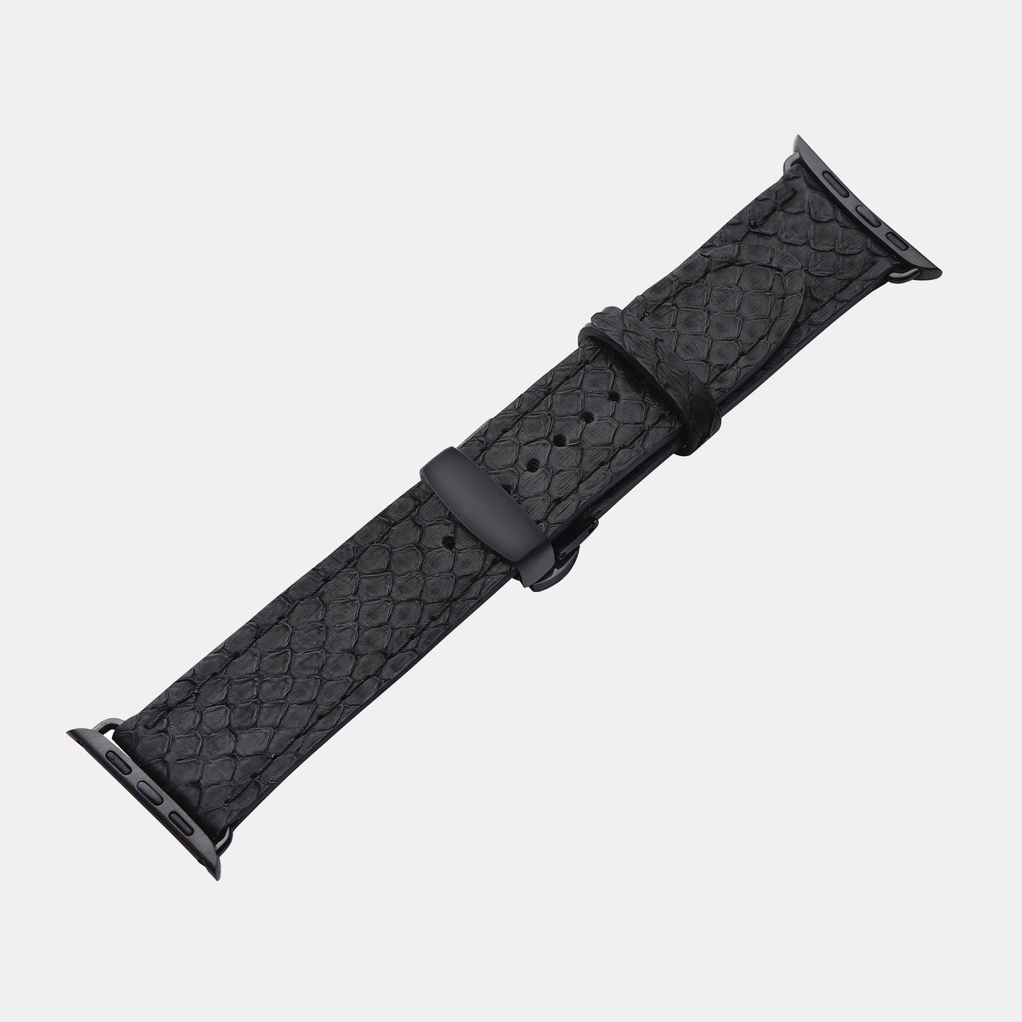 Ремінець для Apple Watch зі шкіри пітона в чорному кольорі