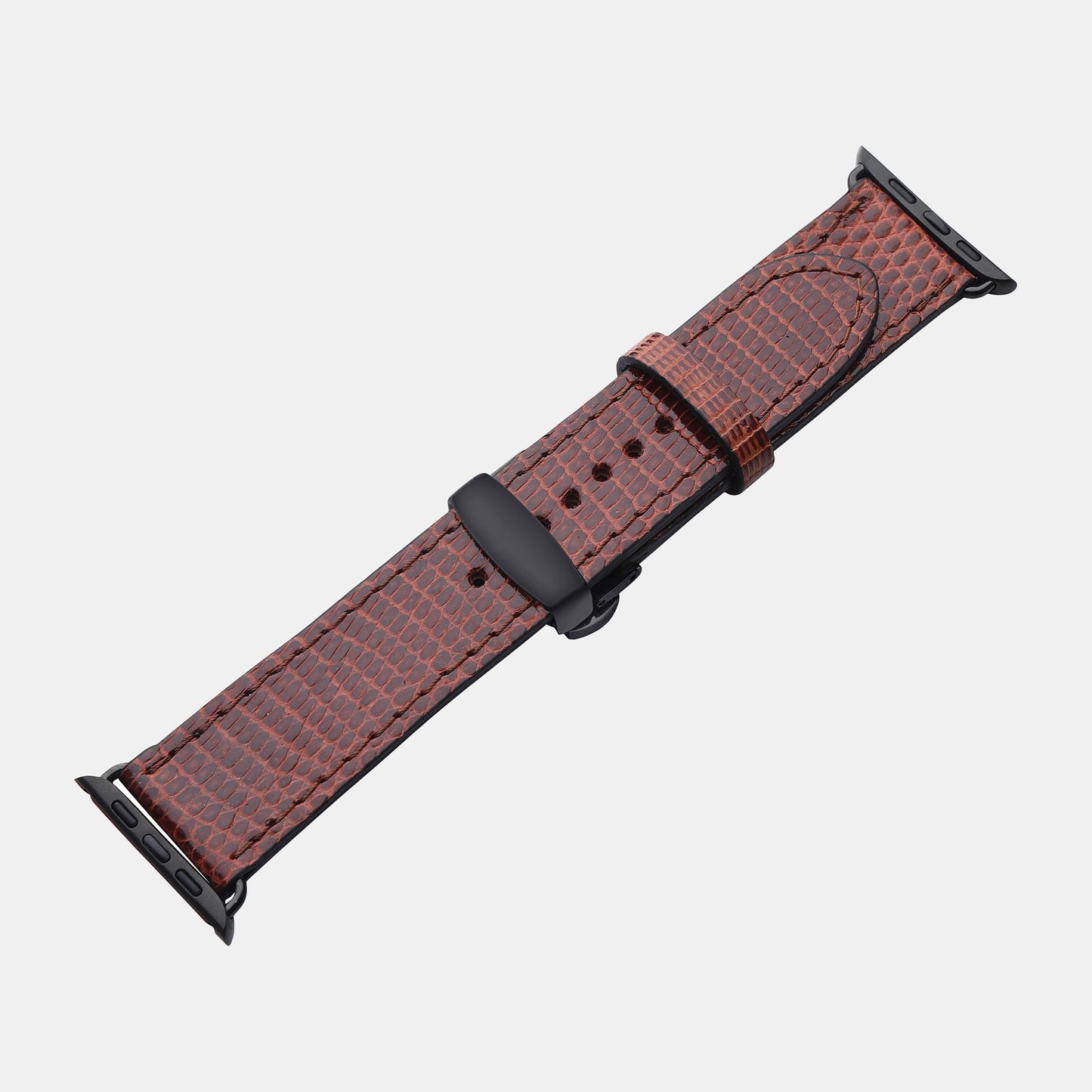 Ремінець для Apple Watch зі шкіри ігуани в коричневому кольорі