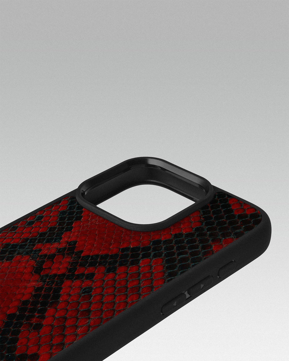 Red small scale python leather case for iPhone 16 Pro Max