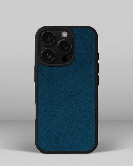 Чохол із синьою вставкою з алькантари для iPhone 14 Pro