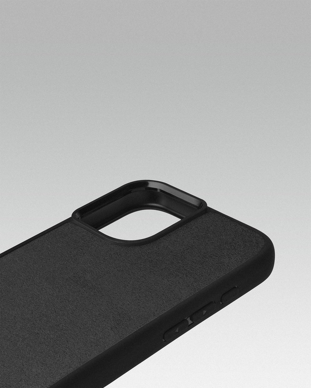Case with gray alcantara insert for iPhone 15 Plus