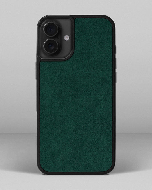 Чохол із зеленою вставкою з алькантари для iPhone 12 Mini