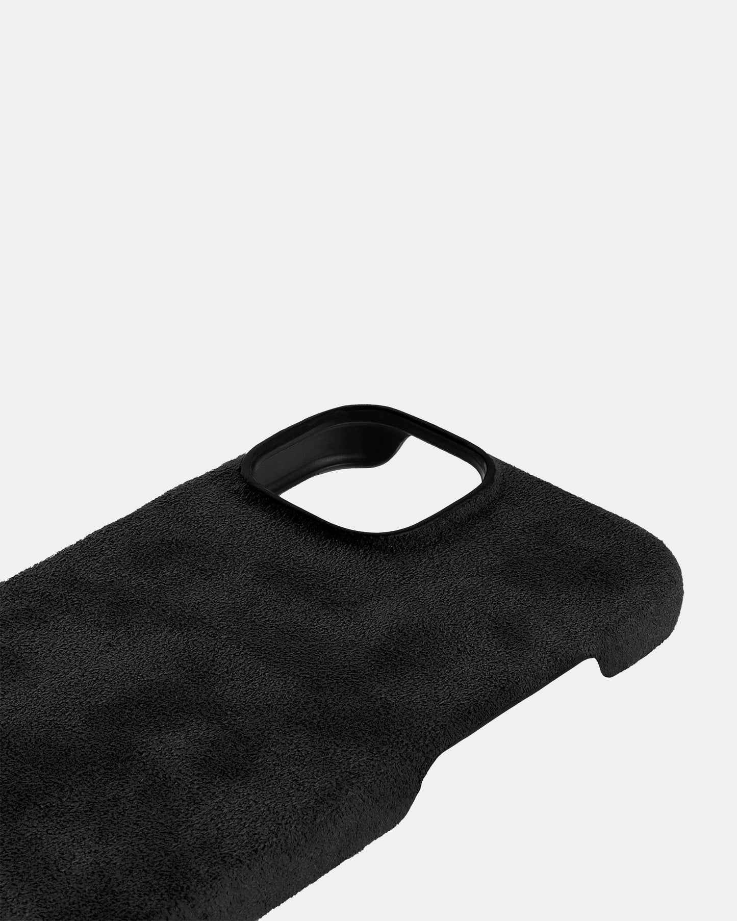 Чорний чохол з алькантари для iPhone 14 Plus