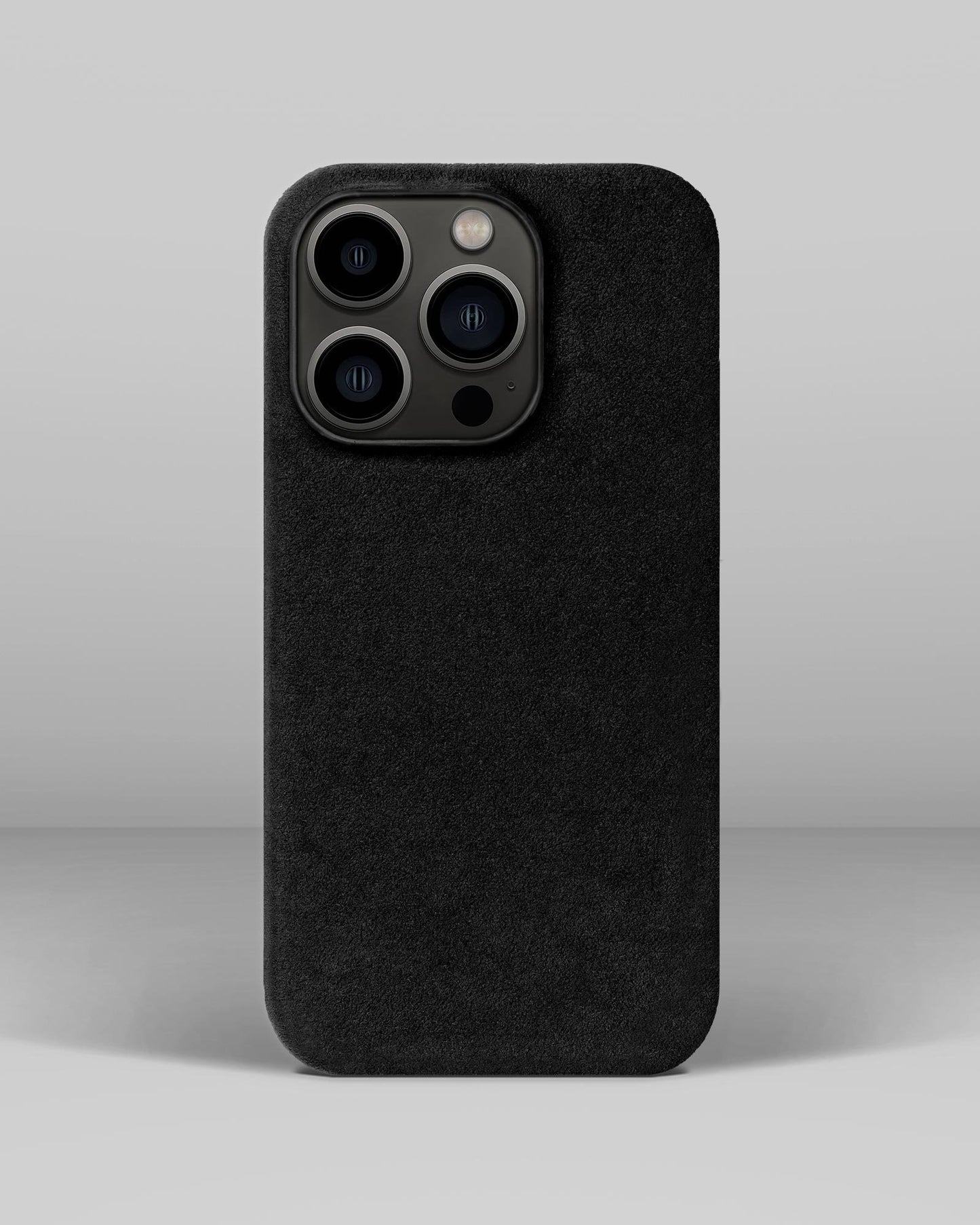 Чорний чохол з алькантари для iPhone 13 Pro