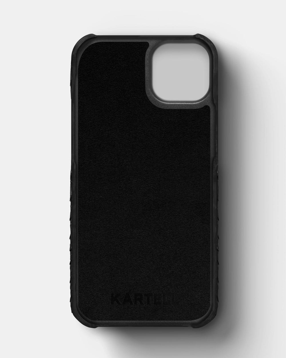 Leather case made of black python for iPhone 16 Plus