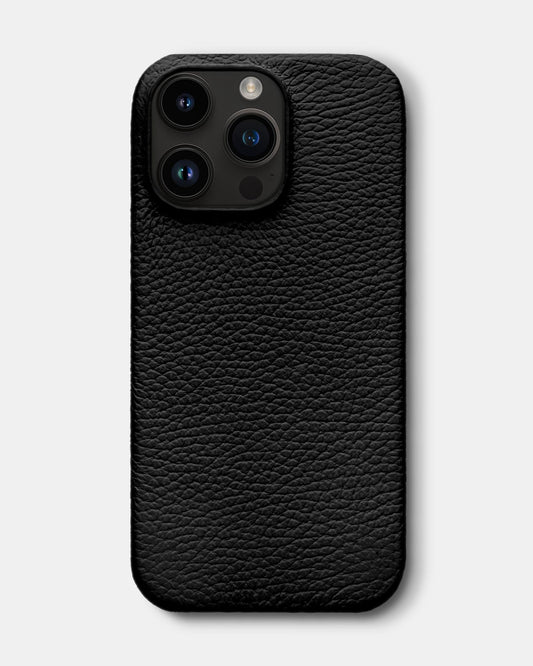 Чорний шкіряний чохол для iPhone 14 Pro Max